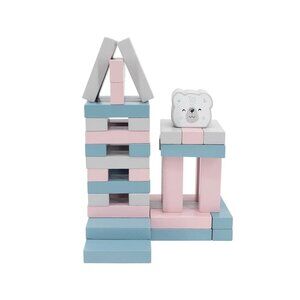 Viga Polar B Jenga and Tetra Tower Balance Stacking Blocks w/ Dice & Bear Head